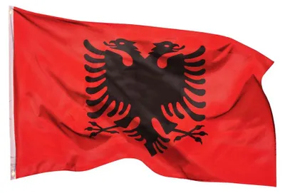 Image de PHENO FLAGS Albanie Drapeau 90 x 150 cm Drapeau albanais 2 œillets métalliques