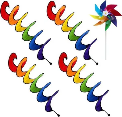 Produktbild von Windspinner Dekoration - Bunte Farben - 4 Stück