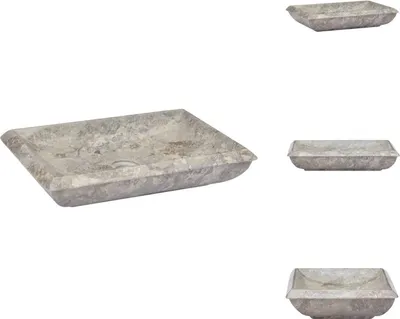 Obrázek produktu pro vidaXL Umyvadlo šedé 50x35x10 cm mramor - Koupelnové umyvadlo