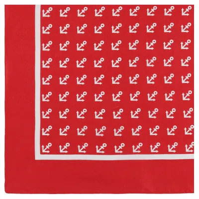 Produktbild von modAS Uni Vierecktuch ca. 70 x 70 cm bedruckt oder uni - Tuch als modisches Accessoires in Rot mit Anker