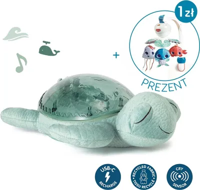 Zdjęcie produktu dla Projektor Z Pozytywką - Żółw Podwodny Zielony Eco - Cloud B® Tranquil Turtle™
