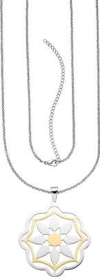 Produktbild von JOBO Collier Kette mit Anhänger Blume aus Edelstahl bicolor 80 cm