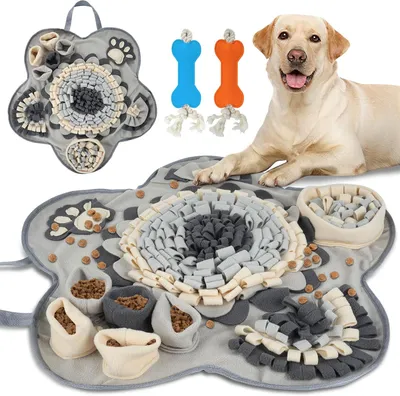 Produktbild von Schnüffelteppich, Hundeschnüffelmatte, Futter-Suchmatte, Trainingsmatte, Intelligenzspielzeug für Hunde und Katzen, Natürliches Fressen