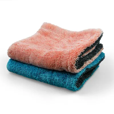 Produktbild von Premium Wasch- und Poliertücher für Auto und Haushalt Mikrofasertuch (Pink-Blau)