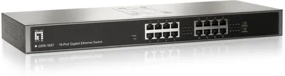 Produktbild von LevelOne 16-Port-Gigabit-Switch, Unmanaged, Gigabit Ethernet (10/100/1000), Vollduplex, Rack-Einbau
