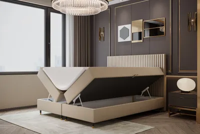 Produktbild von TRADA Boxspringbett 180 x 200 Estepona mit Bettkasten und Pocket-Matratze Hellbeige