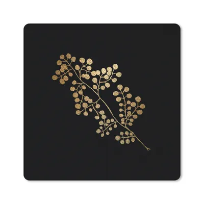 Produktbild von MuchoWow® Mauspad Mousepad Gold - Zweig - Blatt 30x30 cm - Mousepads - Maus Mat - Pad - Mausunterlage - Gaming