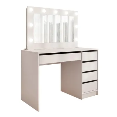 Produktbild von Idohome Schminktisch BELLA II, Kosmetiktisch mit Spiegel und Beleuchtung, Schminkkommode modern, Frisiertisch mit Schubladen, Schmuckschrank Kaschmir