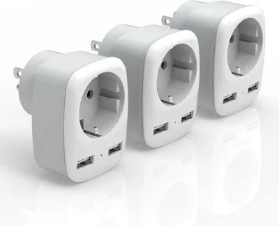 Produktbild von Reiseadapter 3er-Pack - USB und Steckdosen - Für Niederlande, USA, Kanada und Mexiko