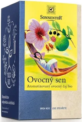 Zdjęcie produktu dla Sonnentor 02549, Herbata owocowa, 45 g, Jabłko, Hibiskus, Malina, Owoc dzikiej róży, Wanilia, 2,5 g, 18 szt., Papierowe pudełko