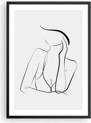 Produktbild von Gerahmtes Poster - Schwarzer Rahmen - Frau Linien Minimalismus - 50x70 cm - Wand Bild - Wanddeko - Wandbilder - Kunstposter - Wandposter - Bilderrahmen - Bilder - Kunstdruck - P2BPA50x70-4488