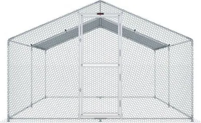 Obrázek produktu pro Kurník 4 x 3 x 2 m se sluneční stříškou, ocel, PE plachta