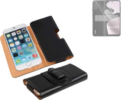Produktbild von K-S-Trade Schützhülle Handyhülle kompatibel mit Lava Blaze 2 Holster Gürtel Tasche Schutzhülle Handy-Tasche Smartphone Case Seitentasche schwarz