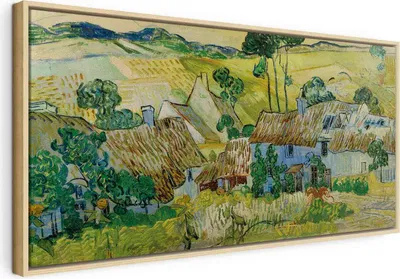 Obrázok produktu pre Taliansky plátenný obraz - Farmy pri Auvers (Vincent Van Gogh) 120x60 cm Reprodukcie l-F-14283-b-a