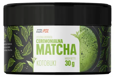 Zdjęcie produktu dla MATCHA CEREMONIALNA KOTOBUKI 30g Zielona herbata jakość Premium Kol-Pol