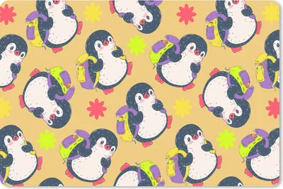 Produktbild von MuchoWow® Mauspad Mousepad Rucksack - Pinguin - Schnittmuster 27x18 cm - Mousepads - Maus Mat - Pad - Mausunterlage - Büroartikel - Desk Matten