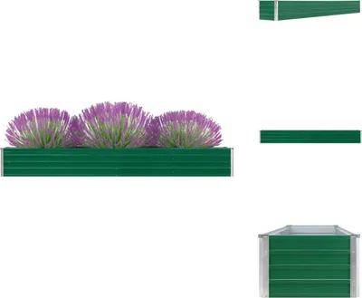 Produktbild von vidaXL Garten-Hochbeet Verzinkter Stahl 320×40×45 cm Grün -  Blumentöpfe & Pflanzgefäße