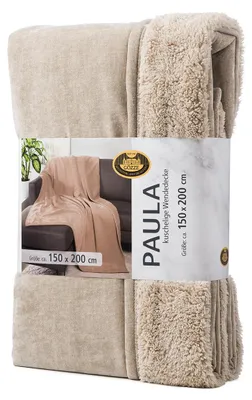 Produktbild von GÖZZE Decke PAULA stein BH 150x200 cm grau Wohndecke Kuscheldecke