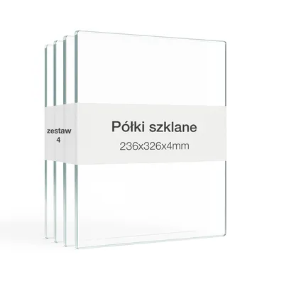 Zdjęcie produktu dla Zestaw 4 szklanych półek - Zestaw nadstawek do 1-drzwiowej szklanej szafy