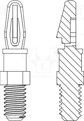 Obrázek produktu pro 10 kusů, barva: přírodní, 66 UL94V-2, 8G505V41163, montážní kolíky, délka: 14,3 mm