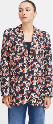 Produktbild von Ichi IHKATE PRINT OVERSIZE BL Damen Blazer Jackenblazer 74% Polyester, 22% Viskose, 4% Elasthan loose fit
