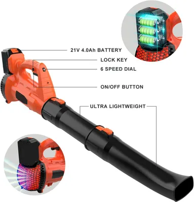 Image de Bladblazer - Souffleur de feuilles électrique avec 2 batteries - Orange