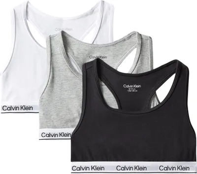 Obrázek produktu pro Sada tří podprsenek Calvin Klein pro dívky, model G80G800743, typ braletka, barvy: černá/šedá/bílá