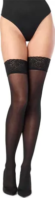 Image de Merry Style Bas Femmes Microfibre 40 DEN avec Dentelle MSSSJ01 (Noir, M/L)