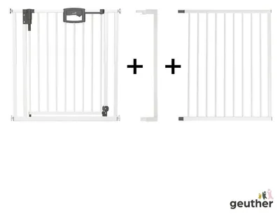 Image de Barrière de sécurité pour portes et escaliers GEUTHER Easylock Plus | 152,5–160,5 cm | Sécurité pour bébés et enfants | Barrière à fixation par serrage sans perçage | Métal | e