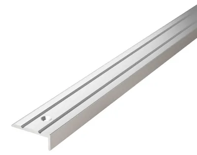 Zdjęcie produktu dla Profil krawędziowy do schodów VILO G326, samoprzylepny, 25 x 10 mm – aluminiowy kątownik schodowy – 186 cm – srebrny