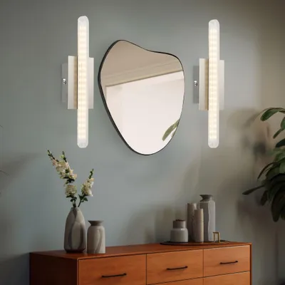Produktbild von 2er Set LED Wandleuchte, Metall verchromt, Acryl matt, L 30 cm