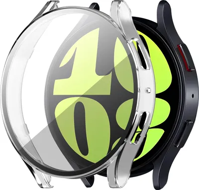 Produktbild von Strap-it Hartschalenetui mit Glas - passend für Samsung Galaxy Watch 6 44mm - transparentes Etui mit Displayschutzfolie