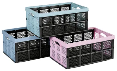 Image de Klappbox Kunststoff 32l farbig sortiert 51x34x23 cm 10 Stück Verkaufseinheit 101235 4042746182974