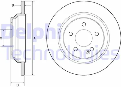 Produktbild von 2x DELPHI Bremsscheibe BG4811C passend für MERCEDES-BENZ V-Klasse (W447) 57 8mm