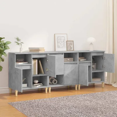 Produktbild von " "Sideboard - praktischem Design - Wohnzimmerschrank - Kommde für Flur -s 3 Stk. Betongrau 60x35x70 cm Holzwerkstoff NeuMöbel 5884921