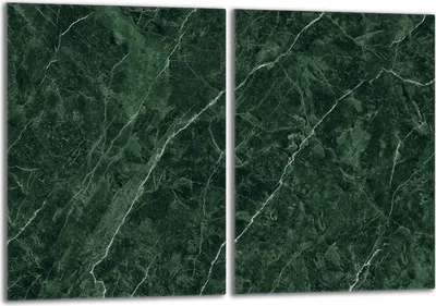 Produktbild von Herdabdeckplatten Set 2x40x52 cm Glaskeramikkochfeld Abdeckung Glas Spritzschutz, Marmor Grün