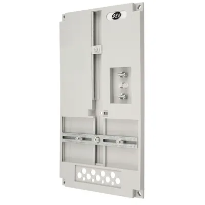 Produktbild von REV 0518846555 Zählertafel, Zählerbrett mit Schiene für Wechselstromzähler u. Drehstromzähler, grau