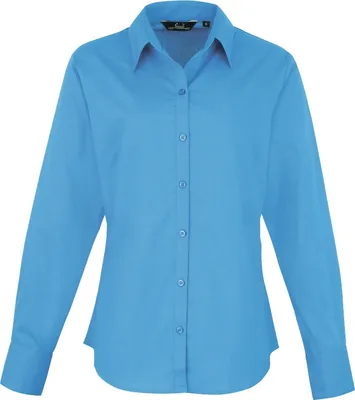 Produktbild von Premier - Bluse für Damen Langärmlig RW1090 (22UK/48DE) (Flaschengrün)