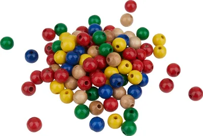 Produktbild von Holzperlen, Ø 8 mm, 85 Stück Bunt