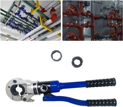 Obrázok produktu pre Hydraulické kliešte na krútenie, ručné, s tlakom 10 ton a s tromi vymeniteľnými oceľovými matricami