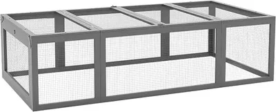 Imagen del producto de Jaula para conejos Tannenholz con techo abatible, 180x90x48 cm, color gris