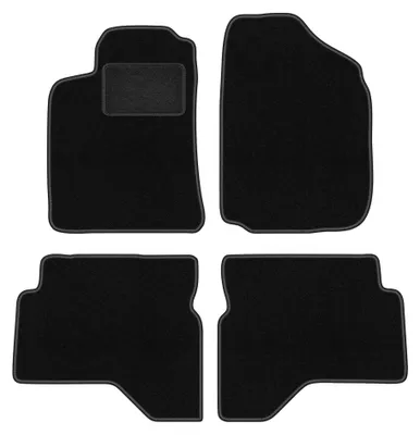Produktbild von Velours-Fußmatten für Mitsubishi Pajero Sport I 1996-2008 (SUV) – 4-tlg, Schwarz, passgenau – Wielganizator LUX