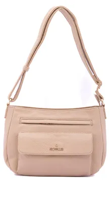 Produktbild von Damen Schultertasche aus Kunstleder mit Reißverschluss und mehreren Fächern, Marke B Cavalli