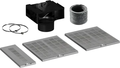 Produktbild von Bosch DWZ1BK1S1, Abluftset für Dunstabzugshaube, Schwarz, Grau, Bosch, 7 Stück(e)