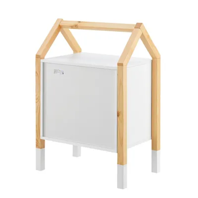 Produktbild von Juskys Kinder Nachttisch Enny mit 2 Schubladen - Nachtschrank klein, modern - Weiß