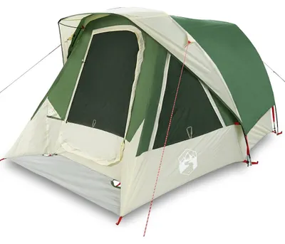Image de vidaXL Tente de camping 4 personnes Vert Étanche