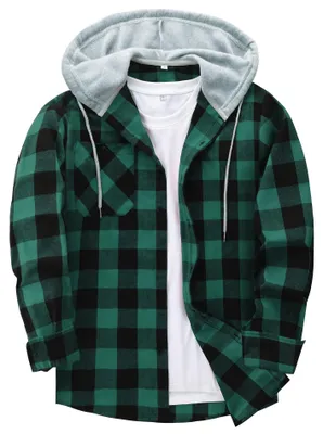 Produktbild von Kariertes Flanell Holzfällerhemd für Herren - Lange Ärmel