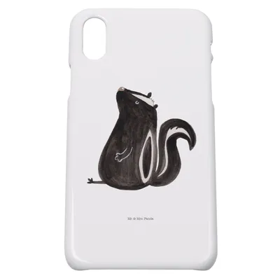 Produktbild von Mr. & Mrs. Panda Iphone 10 Handyhülle Stinktier Sitzen - Weiß - Geschenk, Hülle, X, Raubtier, Handy, Skunk, Wildtier, Büro, Cover, Spruch