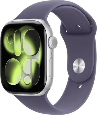 Obrázok produktu pre Apple Watch Series 11 GPS, 46 mm hliníkové strieborné puzdro, športový remienok Purple Fog, M/L