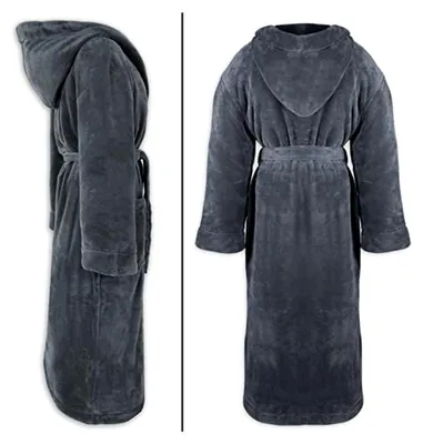 Produktbild von Kuschelfleece Bademantel für Damen und Herren mit Kapuze in den Größen S-XXXL, Standard 100